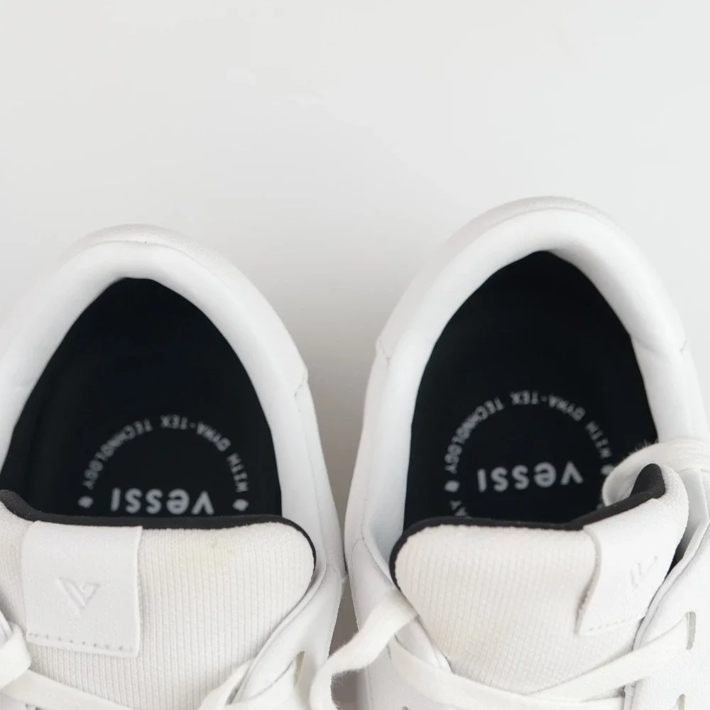 Vessi Womens Soho Sneaker Size 9 Waterproof White Vegan Leather Lace Up Shoe Low